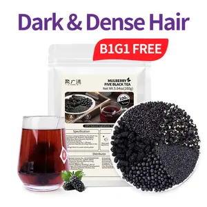 [BUY 1 GET 1 FREE]Hair Growth Formula - 100% Natural  Mulberry Black Five Tea Mixed Flower & Herbal Tea Suitable for younger Men, Women and Middle-Aged & Elderly People