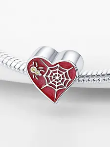 Spider Web & Heart Design Pendant Charm, Fashionable Pendant Charm for Women & Girls, Trendy All-match & Exquisite Jewelry for Birthday Gift, Valentine's Day, Gift
