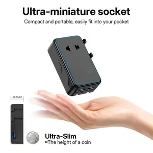 【Universal Travel Adapter Charger】 Adapter Compatible with 200+ Countries, EU/US/UK/AU Plugs，4-Port (USB-A/1 USB-C/2)，Perfect for International