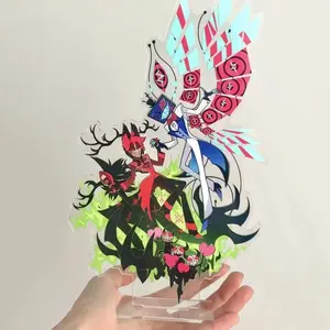 2pcs 10cm Hazbin Anime Peripheral Re-ceration Vox Love Alastor Acg Stand Sweet Duet Dance Vox Figurine Standing Plate Alastor Toy