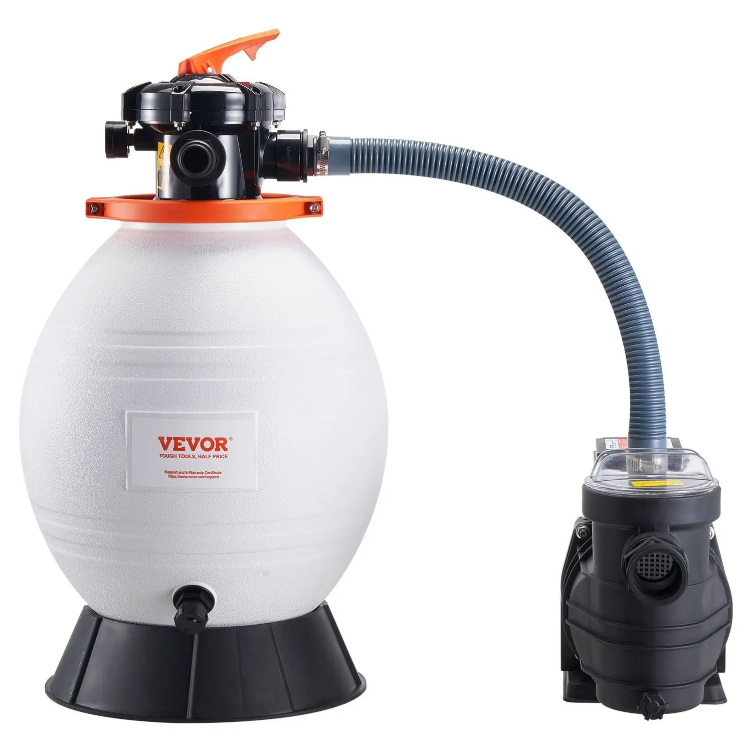 VEVOR Sand Filter Pump for Above Ground Pools 16-inch 3500 GPH 1 HP ...