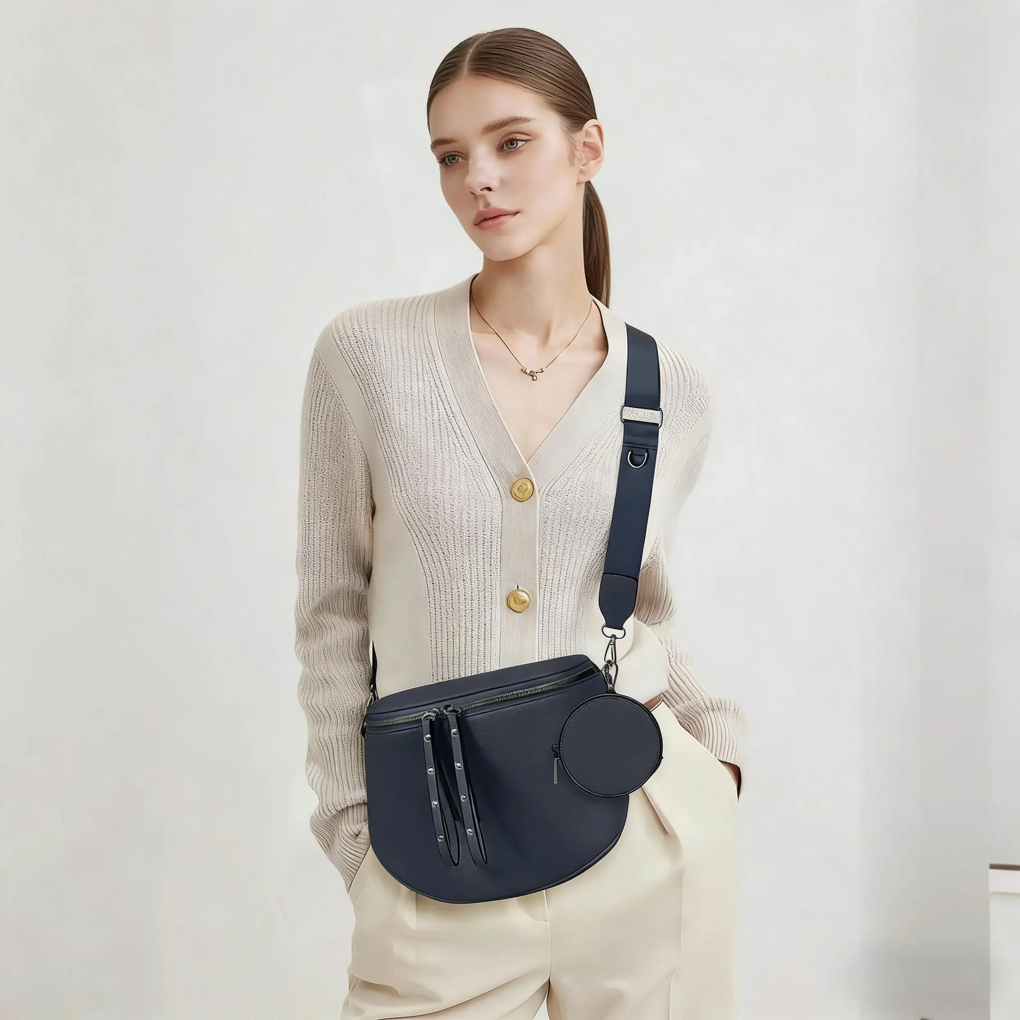Women's 2026 Versatile Crossbody Bag with Detachable Mini Round