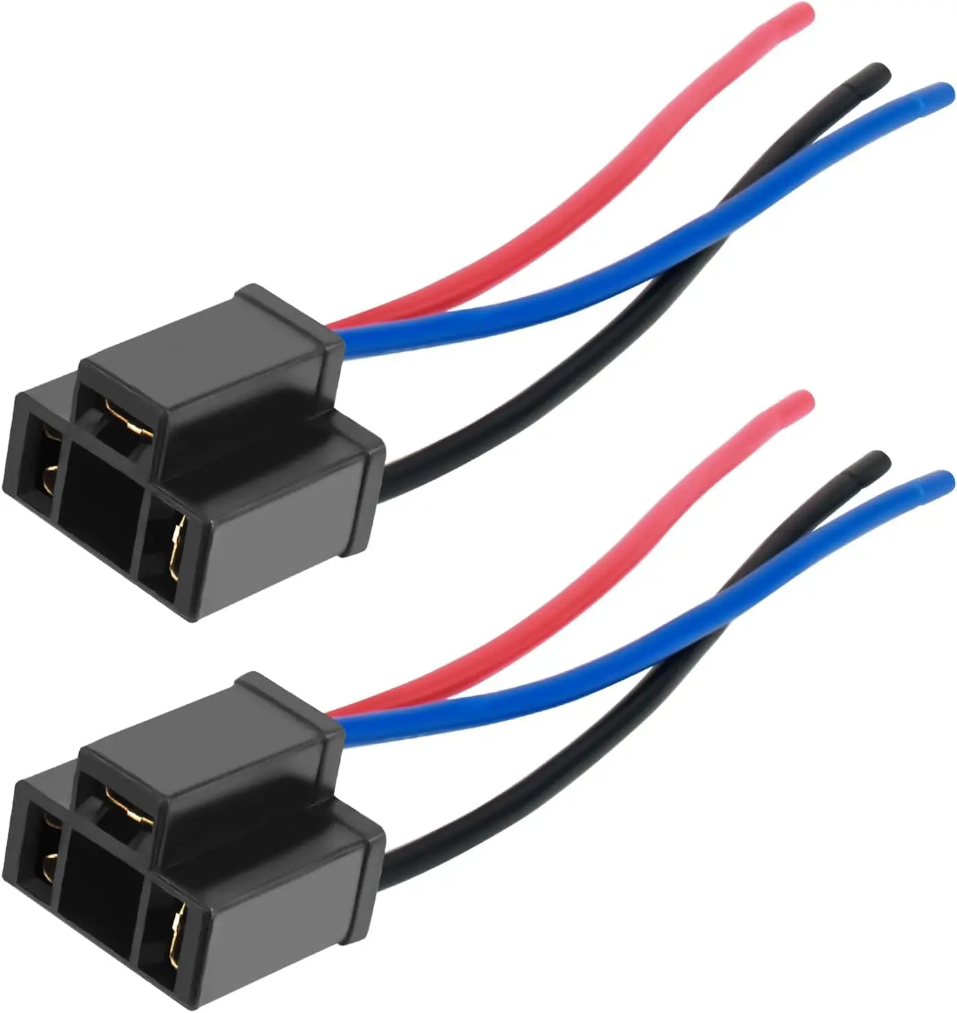 2PCS H4 Headlight Connector,12V 18AWG Headlight Socket with Headlight Pigtail for Replacement Broken Male/Female Headlight Connector,3-Connector for Most Trucks,Cars (Female/2PCS)