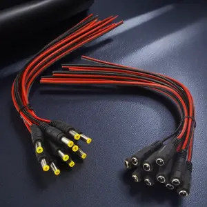 5/20/50 Pcs DC Power Connector Kit, 12V 5.5x2.1mm Male Female Plug Adapter for LED Strips, Lighting, CCTV Camera, Driver, Electrical Wiring, Universal Accessories