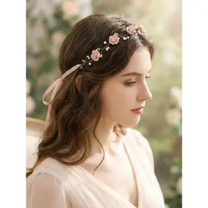 Sweet Cute Floral Hairband, Outdoor Wedding Bride Headpiece, Bridesmaid Accessory, Adorable Flower Design, Perfect for Weddings