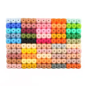14mm Silicone Cube Beads, 20pcs/set Colorful 6-sided Beads, DIY Mix Beads for DIY Handmade Pen, Keychain Pendant