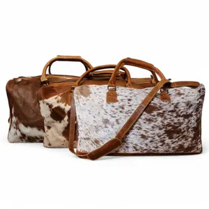 Genuine Cowhide Duffel Bag The Highlands Saddle Large Cowhide Duffel