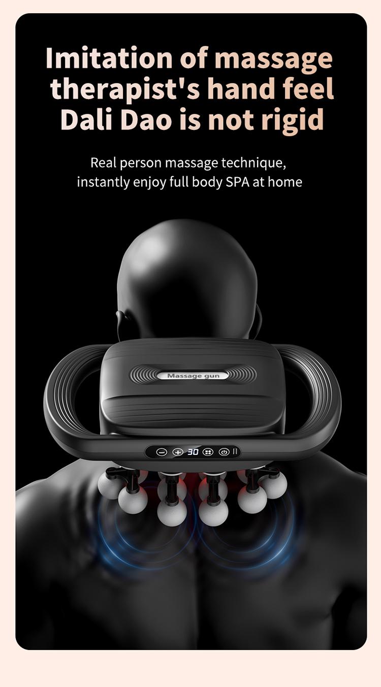 24 fascia guns with 3 modes to adjust 30 levels of massage vibration, used to relieve pain in the back, shoulders, legs, and feet. Equipped with a red light massage gun, it can be used as a gift to adjust daily fitness routines
