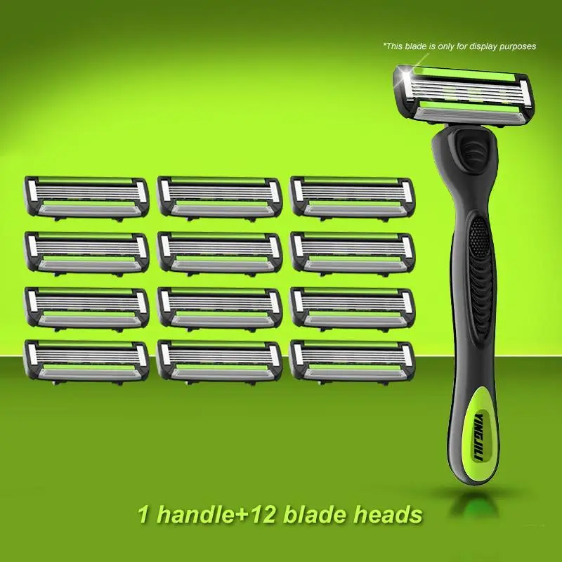 Manual Razor Holder & Replaceable Blade Set, 1 Set Manual Razor Blade Set, Sharp Blade Men's Care Razor for Daily Use