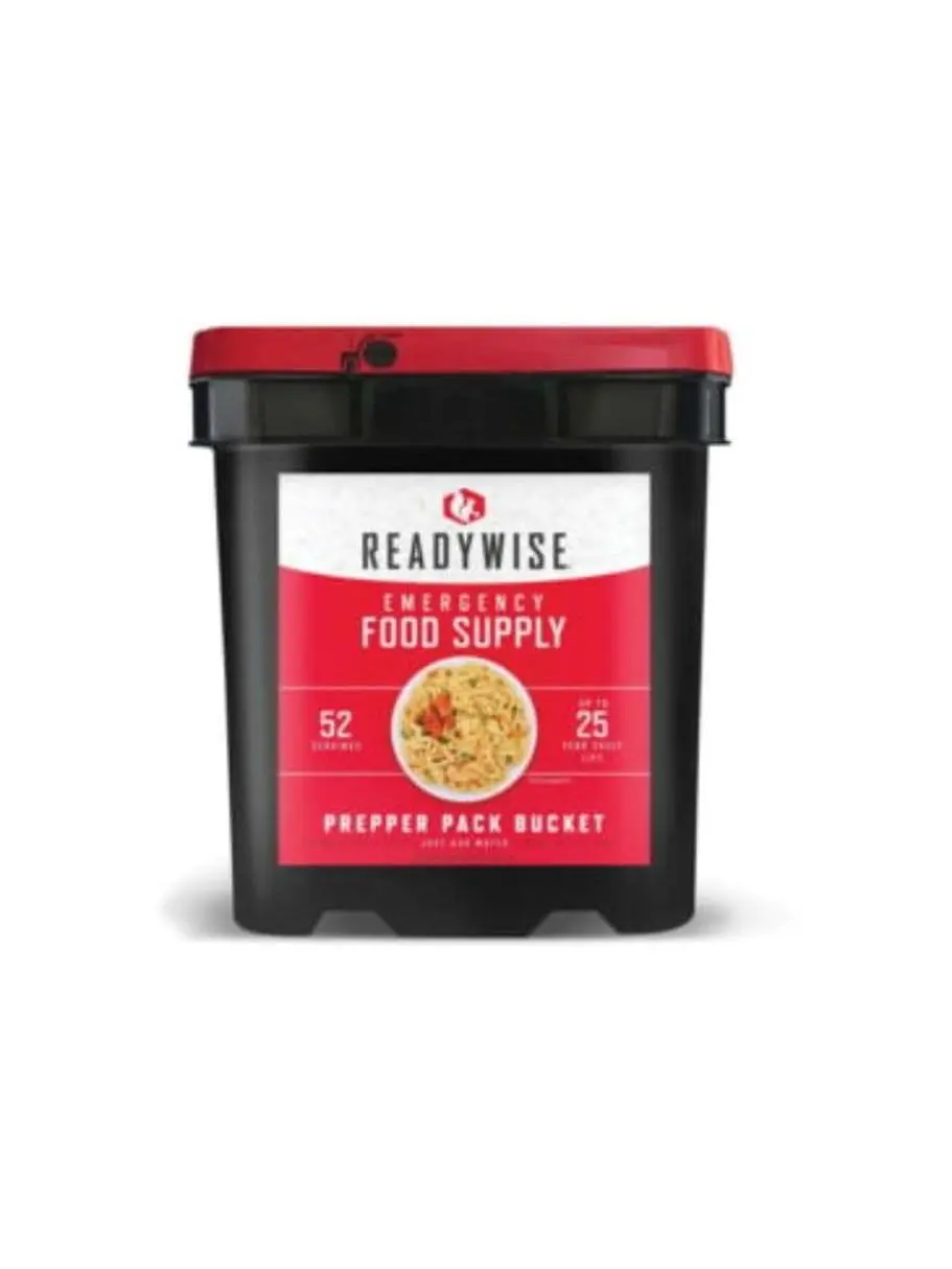 Readywise 695048 Prepper Pack Kit - 52-Serving Black Kitchen Containers, Utensils for Multi-Meal Food Storage & Preservation