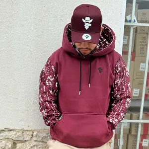 Burgundy Aztec hoodie