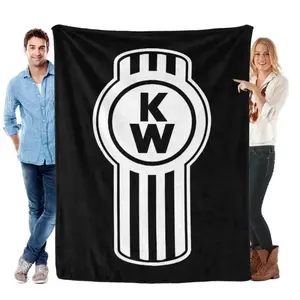 Kenworth Logo Truck Trending Throw Blanket for Bed,Soft Collage Blanket for Bedroom,Cute Blanket Funny Room Decor Flannel Blankets for Bed SofaThanksgiving Father's Day Children's Day Holiday Gifts for Family and Children