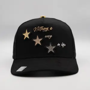 Nothing is Easy Hat Bigg Boss with Gold Stars and Inspirational Quote in Life