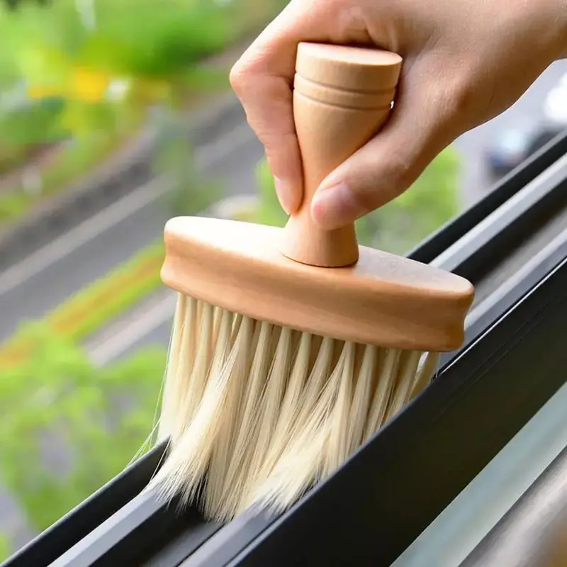 Wooden Window Crevice Cleaning Brush, Multipurpose Mini Dust Cleaning Brush, Household Kitchen Bathroom Cleaning Brush, Cleaning Products, Home Care Supplies