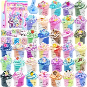 Easter Gift Butter Slime Kit for Girls 35 Pack, Party Favors with Watermelon, Coffee, Mint, Candy, and Lemon Slime, Stretchy and Non-Sticky, Stress Relief