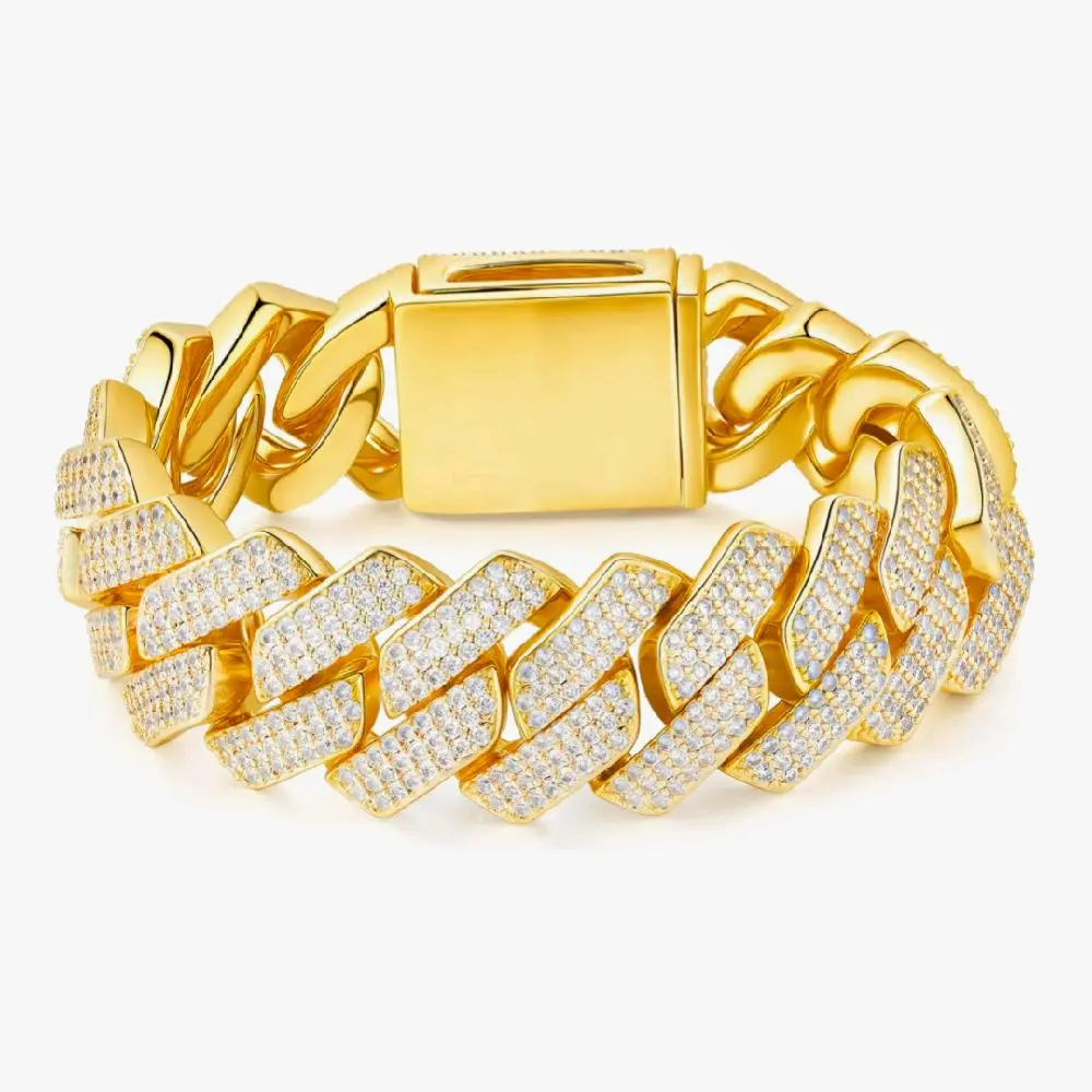 Premium 20mm Ice Saw Cuban Link Bracelet Unisex Statement Chain Heavy Duty Durability Bold Ste