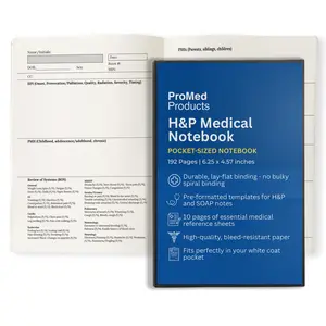 ProMed Products H&P Medical Notebook – Pocket-Sized H&P and SOAP Note Organizer for Medical, Nursing, and PA Students, Durable Binding with Reference Sheets