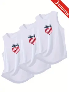 3-Pack Men's Summer Fashion Muscle Tank Top Set, Breathable, Sweat-Wicking, Loose Fit, Quick-Dry, Sleeveless, Ideal for Gym and Basketball Training