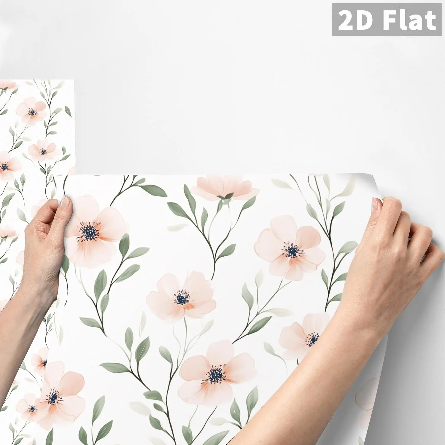 QT Wall Sticker 1PC Fresh Light Pink Poppy/Daisy Frosted PVC Peel and Stick Backsplash, DIY Self-Adhesive Removable Waterproof Oil-Proof Stain-Proof Sticker for Bedroom, School, Office, Kitchen Backsplash, Bathroom, Furniture, Stair Tile