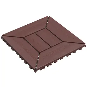 44 Pack 12" Balcony Deck Tiles, Brown DIY Interlocking Patio Flooring for Backyard, Poolside & Porch, Easy Indoor & Outdoor Installation #PatioDecor #OutdoorLiving