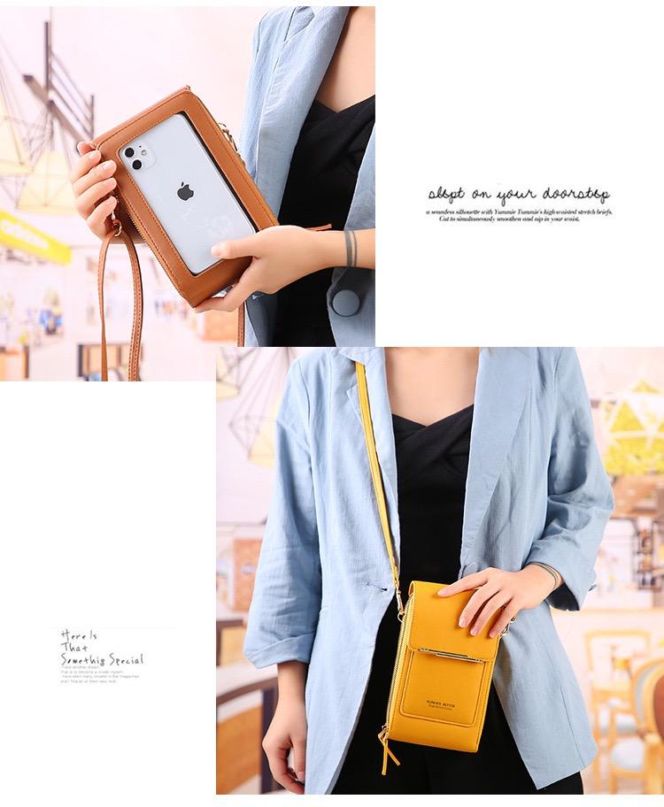 Touchscreen Sensitive Phone Bag with Multiple Colors, Use Phone Without Taking It Out, Clear Window Crossbody Purse with 3 Card Slots & Secure Dual Zipper Wallet summerwins