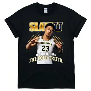 [MADE IN US] Michigan Wolverines Yaxel Lendeborg T-Shirt - SLAM U Magazine Cover Graphic Tee - Hype Streetwear for College Hoops Fans