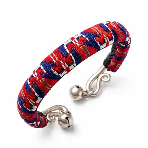 Handcrafted Miao Embroidery Open Bangle Bracelet – Vibrant Ethnic Heritage, Adjustable Size, Artisan Woven Threads