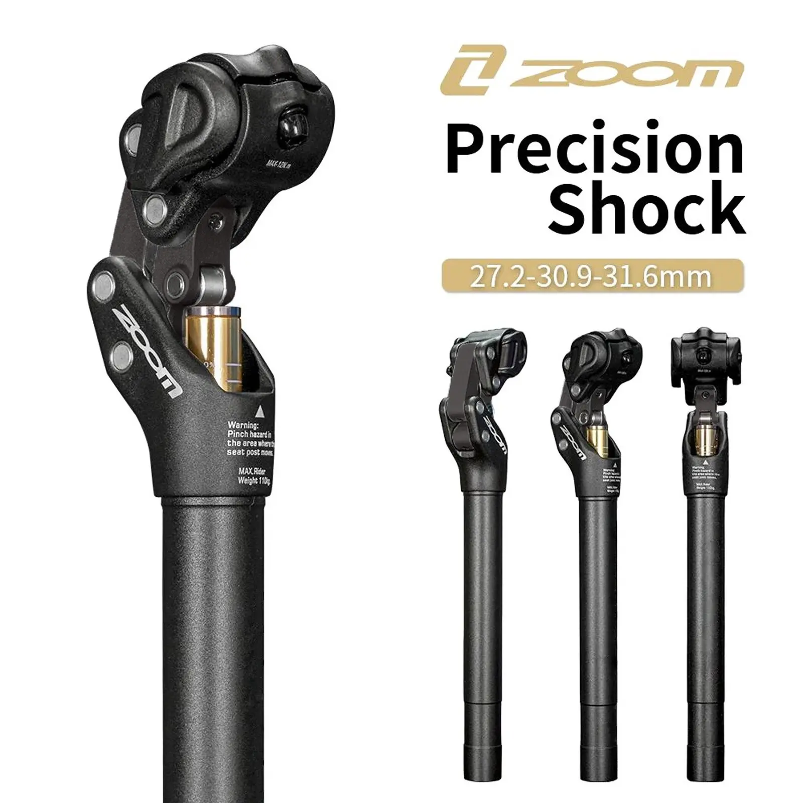 Zoom Bicycle Shock Absorbing Seat Post, 27.2/30.9/31.6mm Mountain Bike Xc Off-Road Shock Absorption, Durable Cycling Accessories, Bicycle Parts