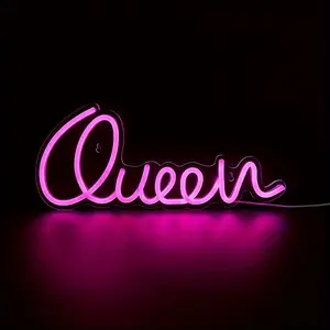 Queen Cool LED Neon Light Sign, 5v USB Powered, Adjustable Brightness, Wall Mounted, Ideal for Bedroom, Wedding, Birthday Party, Game Room Decor