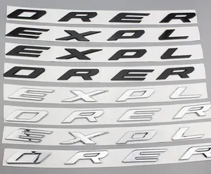 1X 3D ABS Chrome Black EXPLORER Letters Car Front Hood Emblem Badge Sticker for Explorer 2011-2019 Car Styling Accessories