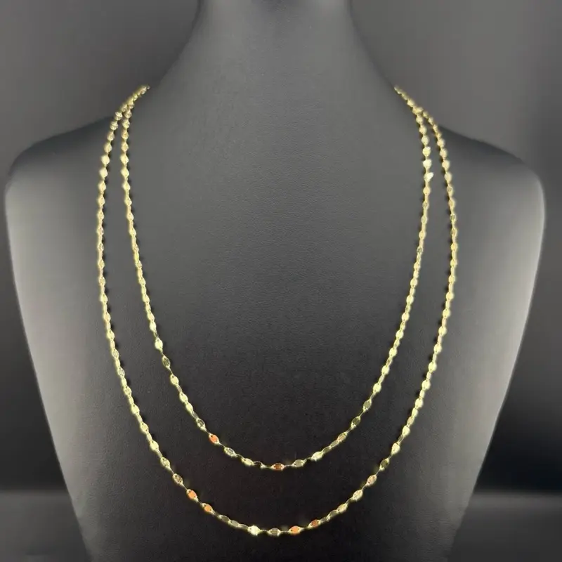 10K Gold Mirror Chain, Fine Jewelry Accessory, Dainty Gold Necklace for Daily Wear