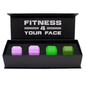 Jawzrsize Pop 'N Go and Custom Fit Jaw Enhancer - Jaw, Face, and Neck Exerciser, Helps Reduce Stress and Cravings - Facial Exercise (Total Contouring Kit, Pink & Green)