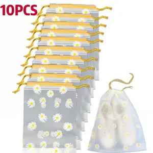 10-Pack Dust-Proof Drawstring Bags, Transparent Matte Travel Storage Pouches, Travel Organization Pouch, Ideal for Shoes, Clothes, Cosmetics, and More, Travel Accessories, Travel Organizer Bags