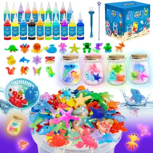 JOYSPOT Magic Water Elf Toy Kit Non-toxic and safe for Imaginative Craft Play, 20 Colored Gel, 18 Molds, Valentine's Gifts, Birthday Gifts, Party Favors,c, Family Friendly DIY STEM Projects for kids
