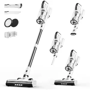 Cordless Vacuum Cleaner, Upgraded 650W 55KPA 70Mins Runtime   Self-Standing Vacuum Cleaners for , LED Light  Screen Vacuum Cleaner Light Weight,for /Floor, White