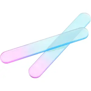 2pcs Glass Nail Files and Buffers Small Professional Manicure Tools for Natural Nails Salon Use Sturdy Polish and Clean
