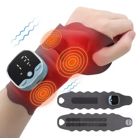 Upgraded Unisex Cordless Hand-Wrist Massager with Warm Wrap Heat - 5 Modes, 9 Intensity Levels, Battery Powered Rechargeable Portable Self Care Gadgets, Adjustable Carpal Tunnel Support for Office Workers