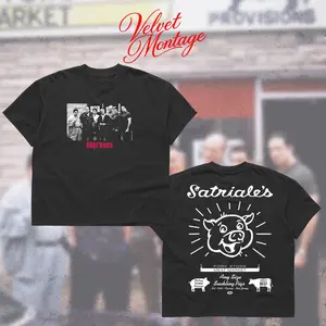 [VELVET] The Sopranos Family Heavy Cotton Unisex Shirt Hoodie Series Movie Tshirt Vintage 90s Style Cinematic Graphic Tee For Film Fan Menswear Womenswear Direct-to-garment Breathable Printing