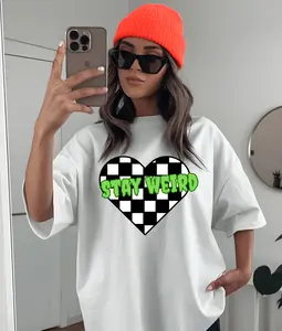 Stay Weird Checkered Heart DTF Transfer