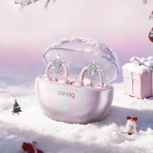 Sanag S6S Nova AI Translation Clip-On Earbuds – The Lifestyle Intelligence Clip, Jewelry-Style Fit, No Sound Leak, Sweat-proof, All-Day Comfort for Work, Commute, Travel & Fitness