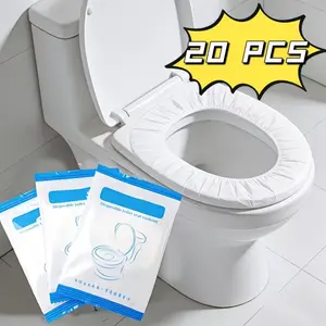 20 Pcs Disposable Toilet Seat Covers for Bathroom, Waterproof Elastic, Individual Packaging, Portable Hygiene for Travel/hotel/public Restrooms