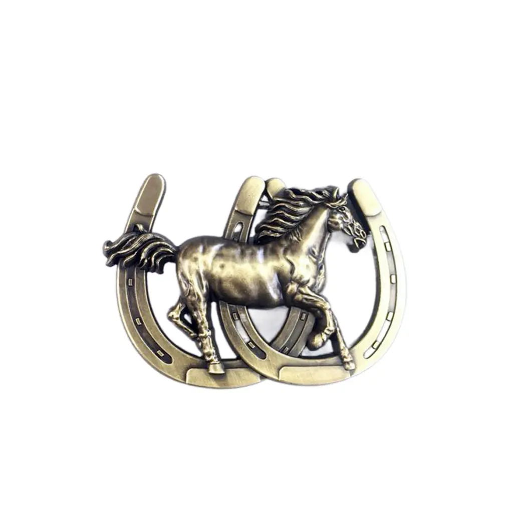 Antique Bronze-Plated Horse-Themed Solid Color Belt Buckle for Fashion Clothes Accessories, Solid Color Buckle