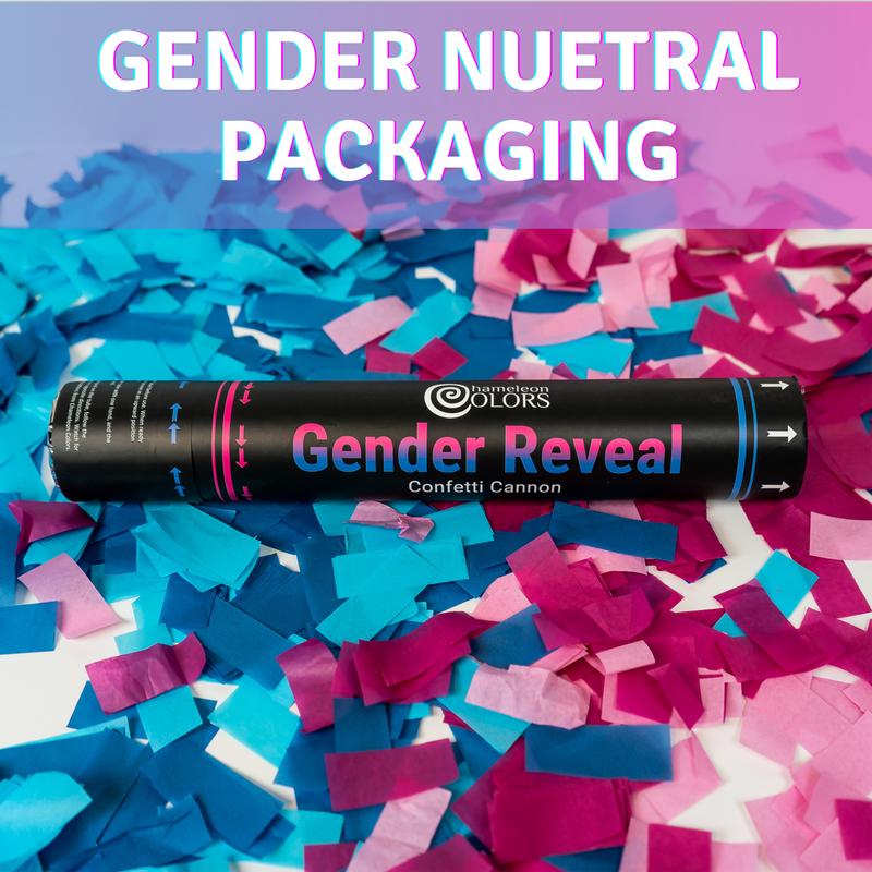 Gender Reveal Confetti Cannons | 2 Pink & 2 Blue Baby Reveal Cannons