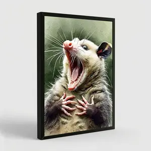Funny Opossum Animal Poster Wall Decor, Animal Lovers, For Office Home Decor Bedroom Living Room Wall Decor