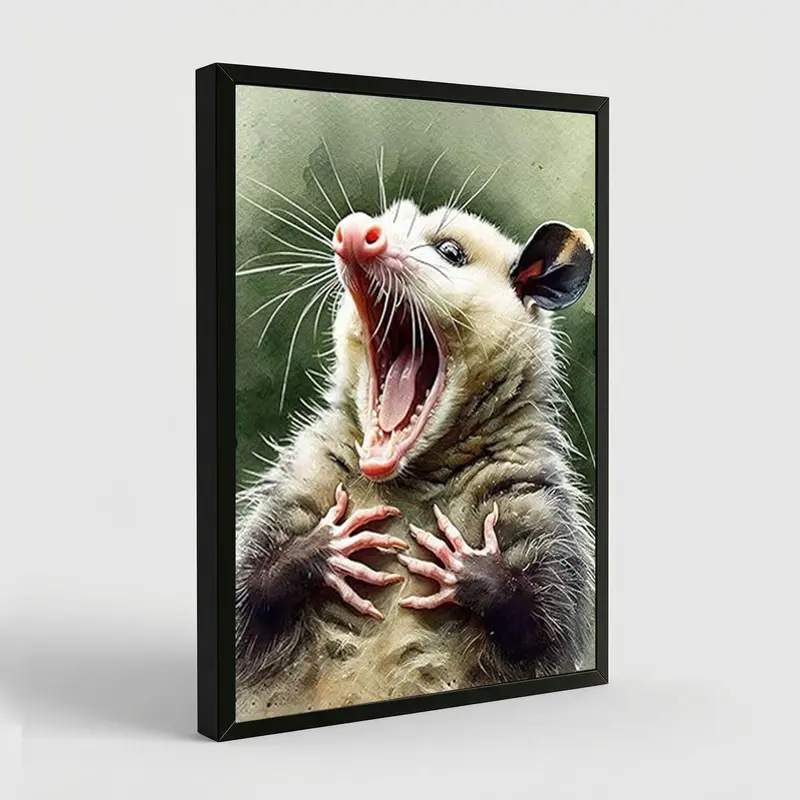 Funny Opossum Animal Poster Wall Decor, Animal Lovers, For Office Home Decor Bedroom Living Room Wall Decor