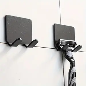 3pcs Household Razor Hooks, Bathroom Plastic Razor Holders Razor Storage Rack Wall-mounted Hooks Suitable for Home Barber Salon Uses, Bathroom Organizing Accessories