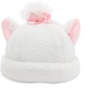 NEW Cakeworthy Cat SHERPA Beanie Satin Pink Ribbon Closure