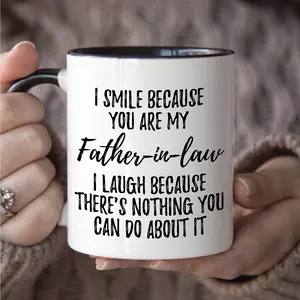 Father in Law Coffee Mug, 11 Ounces, Funny Father-in-law Cup from Daughter in Law and Son in Law, Birthday Fathers Day Christmas gifts for Father in Law