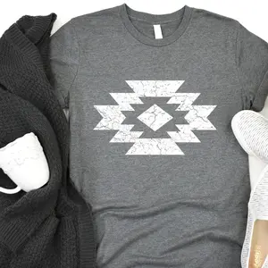 Boho Western T-Shirt, Aztec Cowgirl Shirt, Aztec Design Tee, Fun Western Shirt, Rodeo Fashion Tee, Western Gift, Gift for Cowgirl XRGZ0