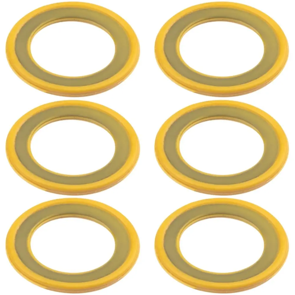 6PCS Corrosion-Resistant Drain Plug Gaskets - 0.06in/1.5mm Thickness, 0.35in/9mm Inner Diameter, Gearcase Plug Seal Gaskets for Lower Unit Oil Pump Washers Replacements, Compatible with Mercury Marine/Mercruiser